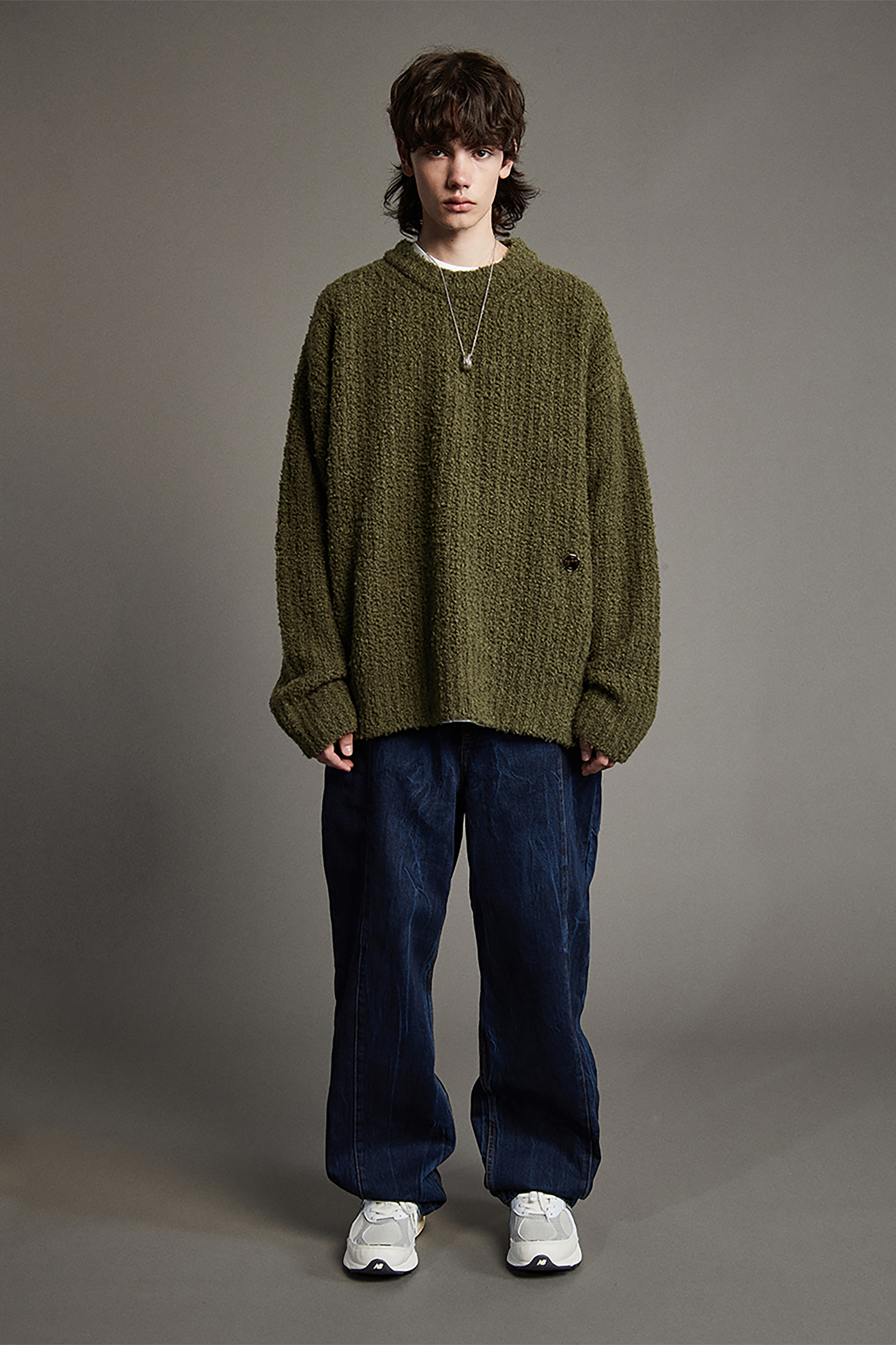 BRITISH PULL OVER KNIT_OLIVE